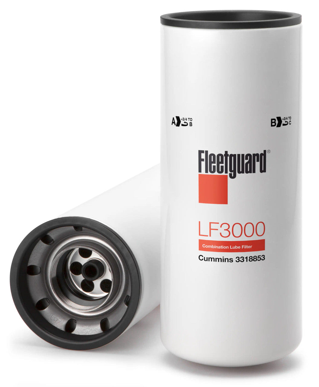 LF3000 Fleetguard Fuel Filter, Spin On (Pack of 2)